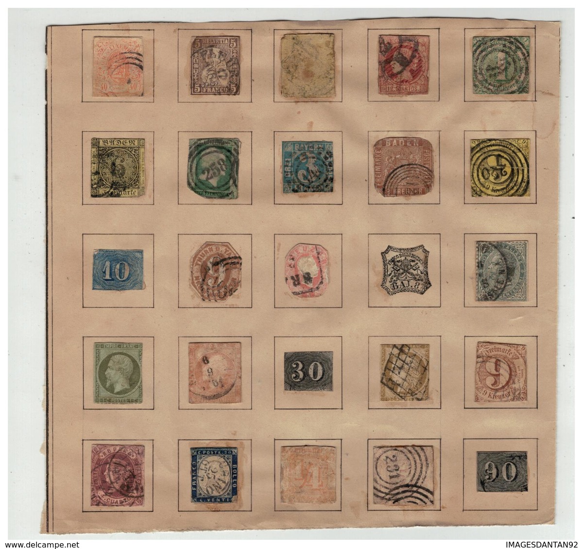 COLLECTION DE TIMBRES A IDENTIFIER AVANT 1900 POUR ETUDE - Collezioni (senza Album)