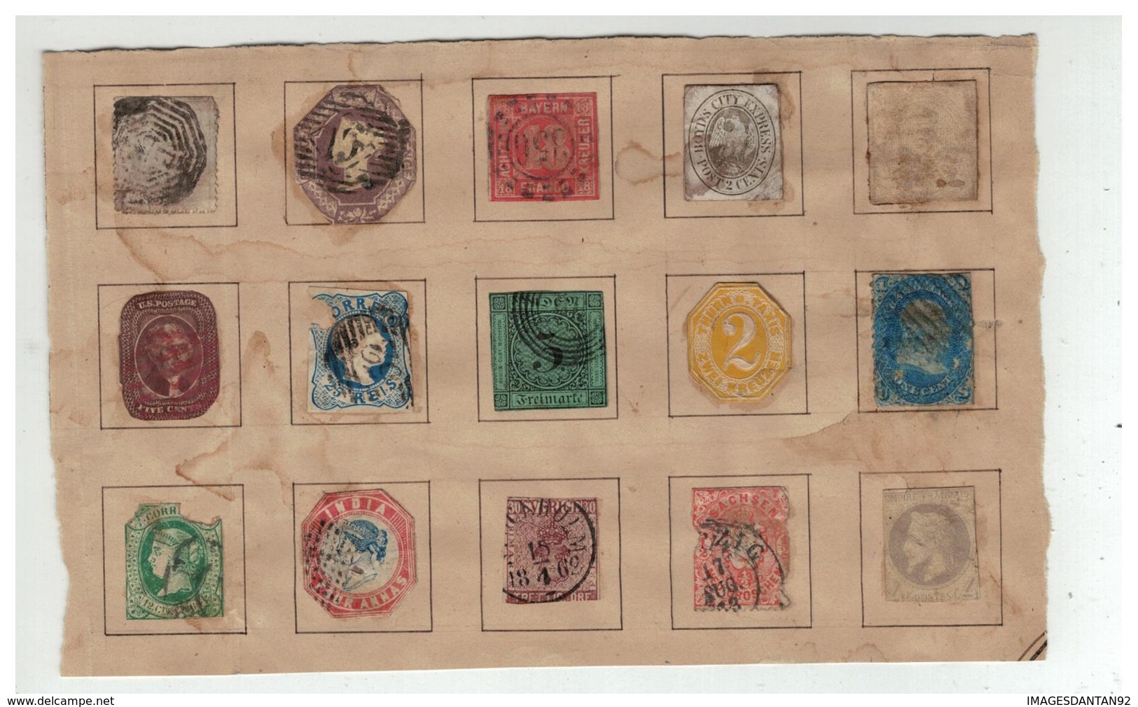 COLLECTION DE TIMBRES A IDENTIFIER AVANT 1900 POUR ETUDE - Collezioni (senza Album)