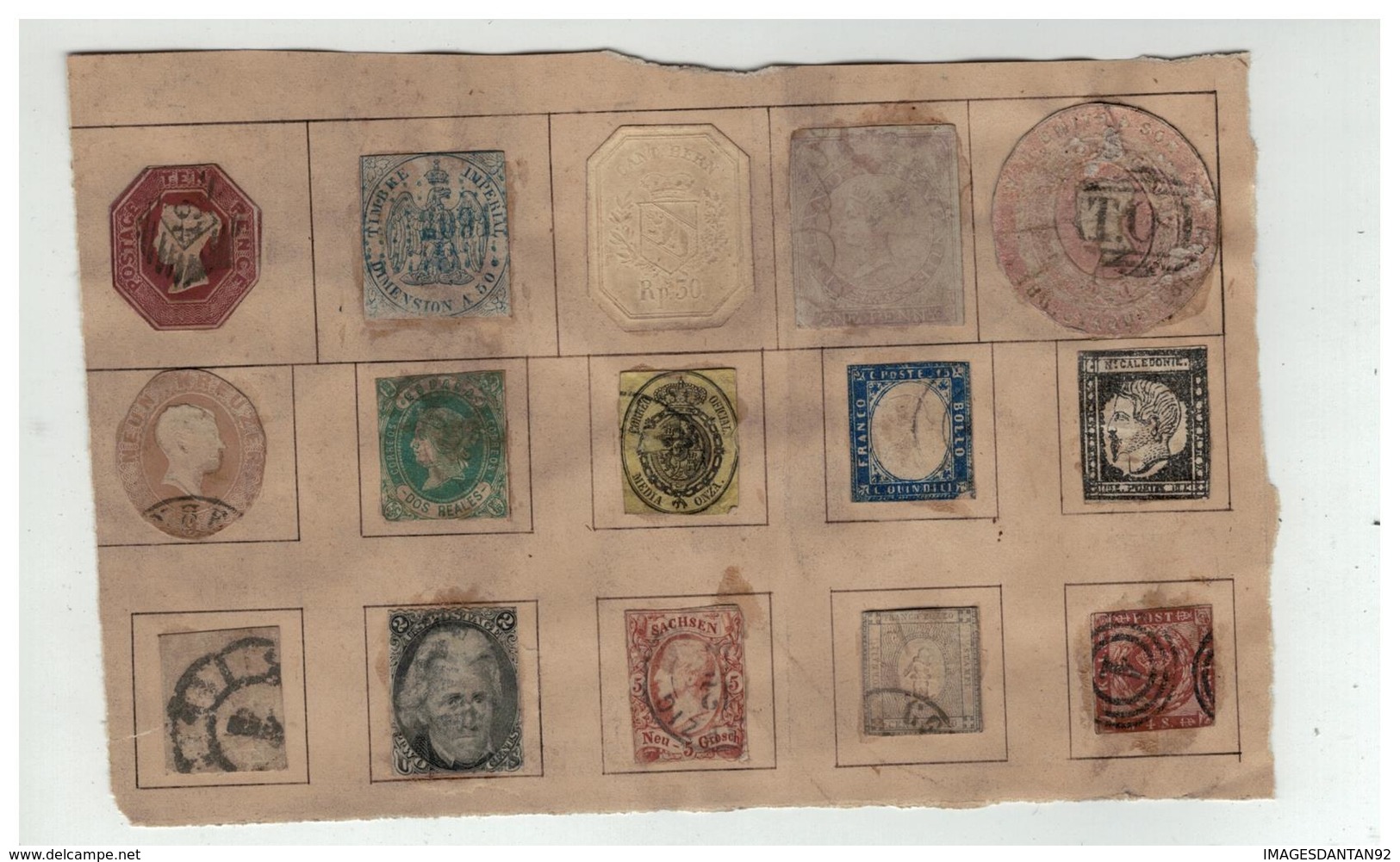 COLLECTION DE TIMBRES A IDENTIFIER AVANT 1900 POUR ETUDE