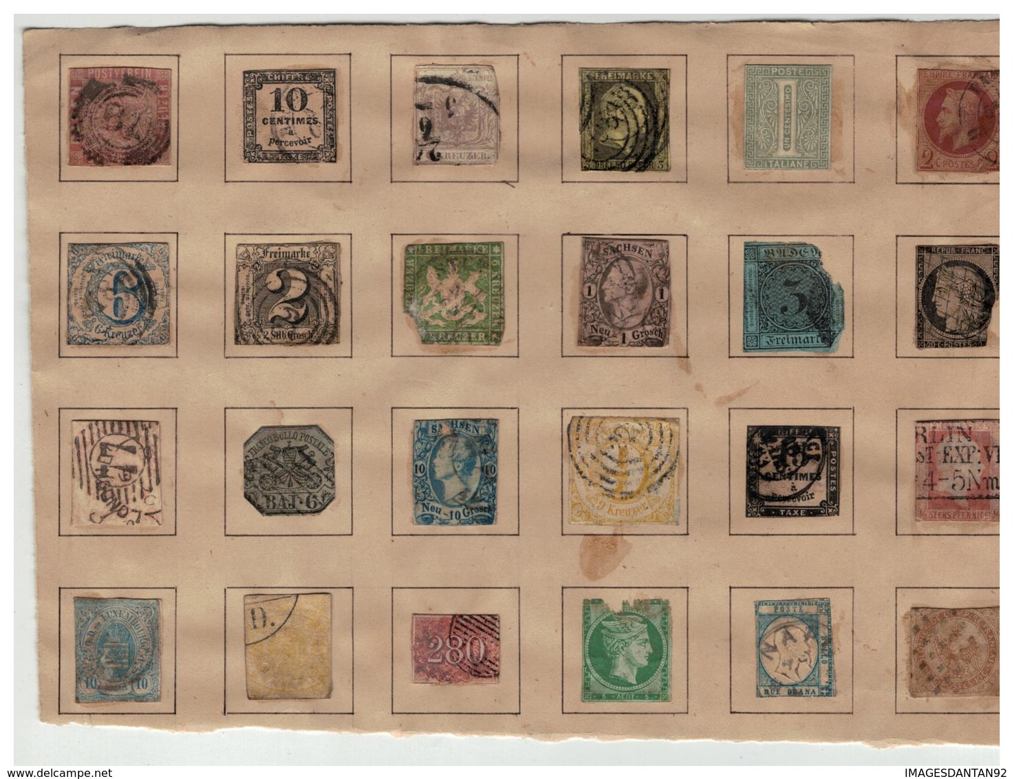 COLLECTION DE TIMBRES A IDENTIFIER AVANT 1900 POUR ETUDE