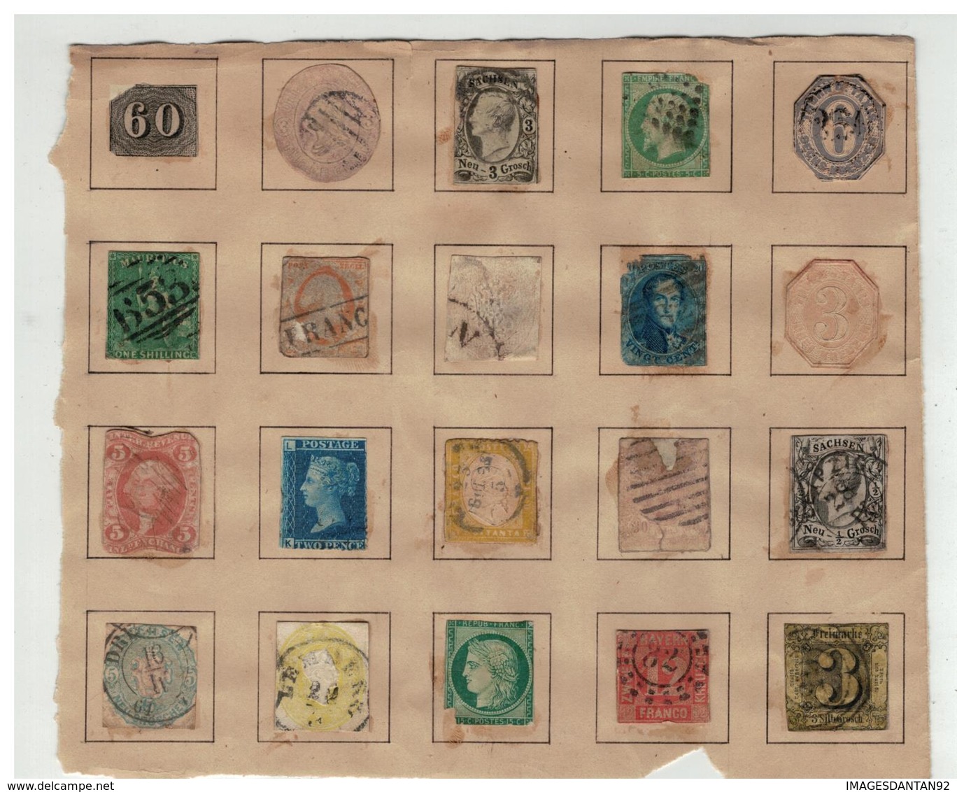 COLLECTION DE TIMBRES A IDENTIFIER AVANT 1900 POUR ETUDE