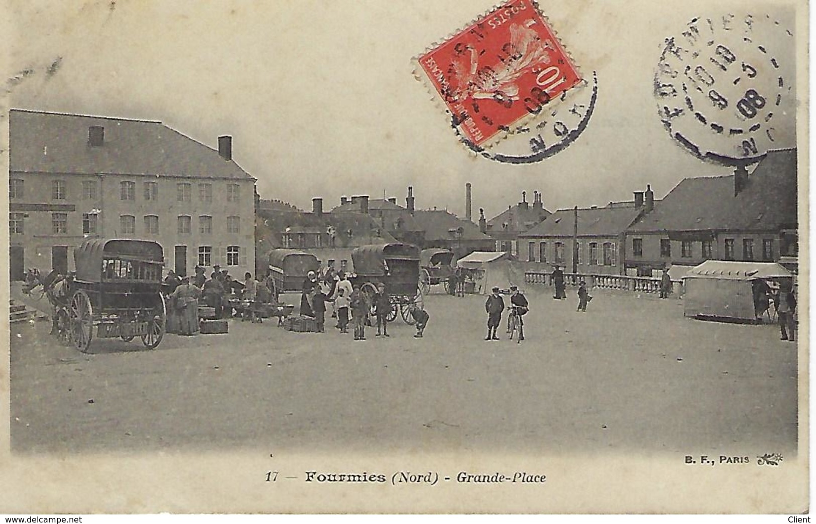 FRANCE - FOURMIES - Grande Place - 1908 - Fourmies