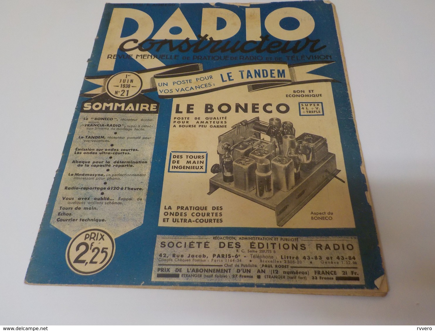 RADIO CONSTRUCTEUR NUMERO 21 DE 1938 - Audio-Visual