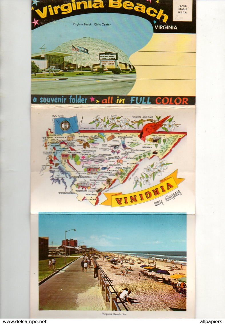 Dépliant Touristique De 20 Cartes Postales This Is Virginia Beach Virginia A Souvenir Folder - All In Full Color - Virginia Beach