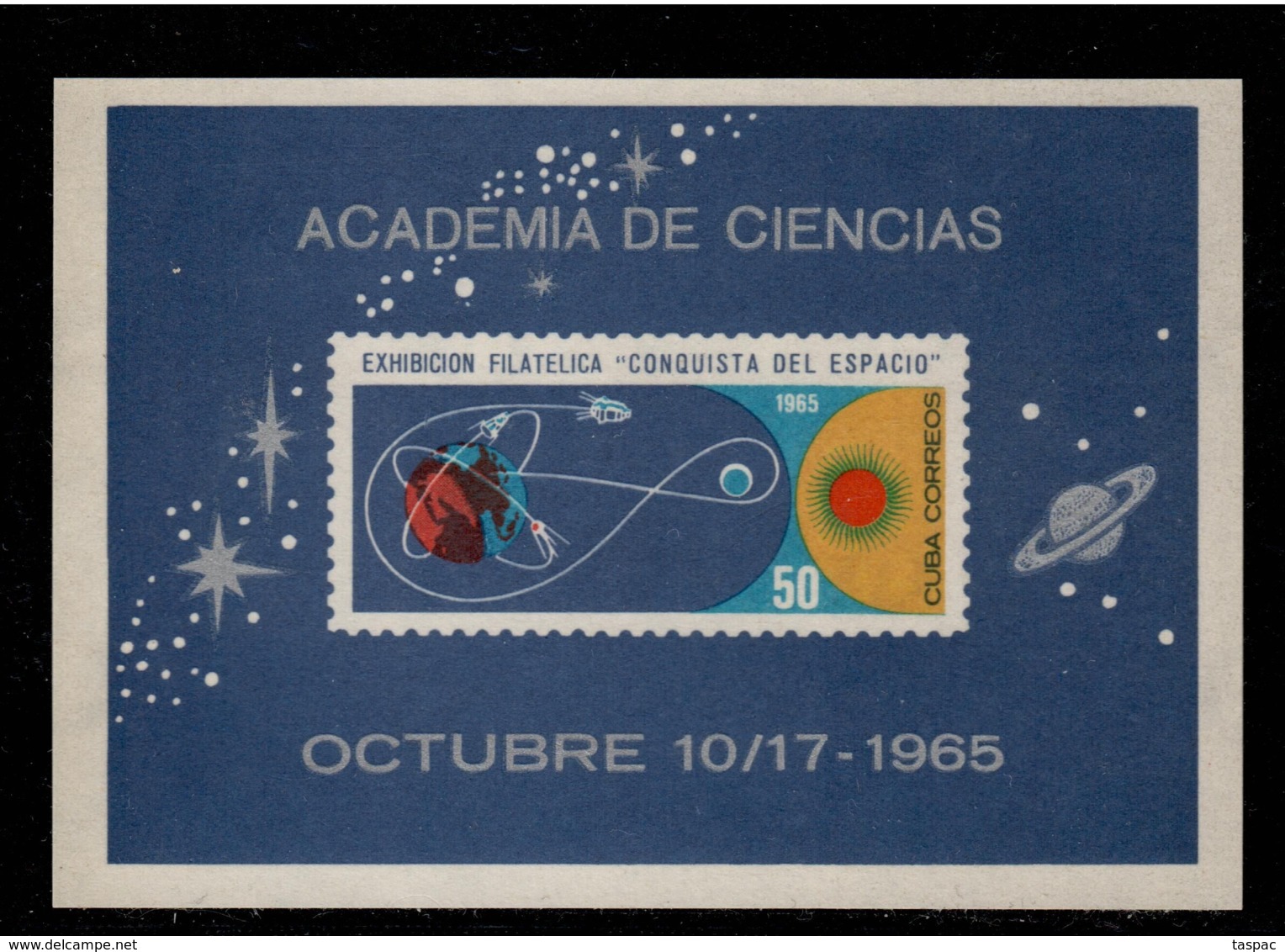 Cuba 1965 Mi# Block 27 (*) Mint No Gum - Philatelic Space Exhibition - North  America