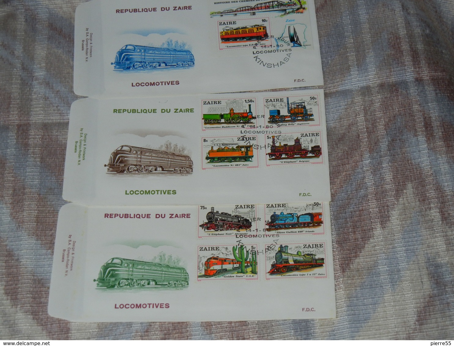 ZAÏRE - FDC - LOCOMOTIVES 1980 - 1980-1989