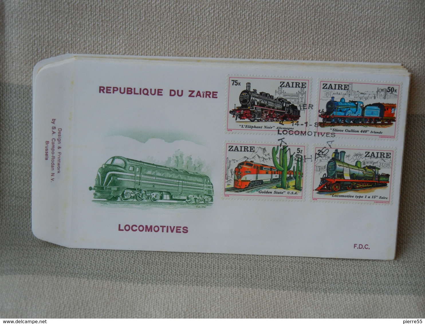 ZAÏRE - FDC - LOCOMOTIVES 1980 - 1980-1989