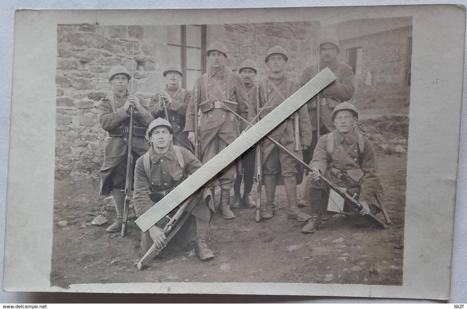 1918 Chasseurs à Pieds 21 Eme Bataillon Classe 19 Instruction Berthiers Cart Ersatz Tranchée Poilus WW1 14 18  Cart Phot - War, Military