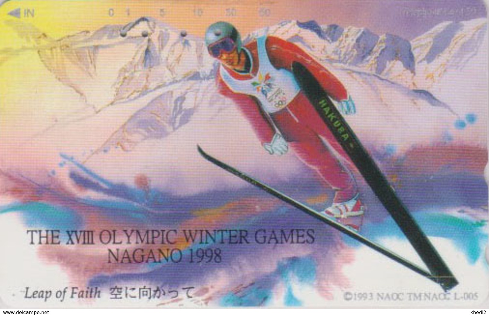 Rare TC JAPON / 271-03717 - JO NAGANO - Série POSTER - SAUT A SKI - JUMP  OLYMPIC GAMES JAPAN Phonecard - 1 - Olympische Spelen