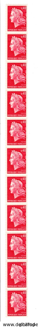 1967/69 - ROULETTES  De 11 - Rouge   0.40 F -  Y&T 1536B ( Inclus Numéroté) - Rollen