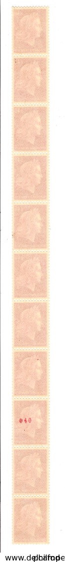 1967/69 - ROULETTES  De 11 - Rouge   0.40 F -  Y&T 1536B ( Inclus Numéroté) - Rollo De Sellos