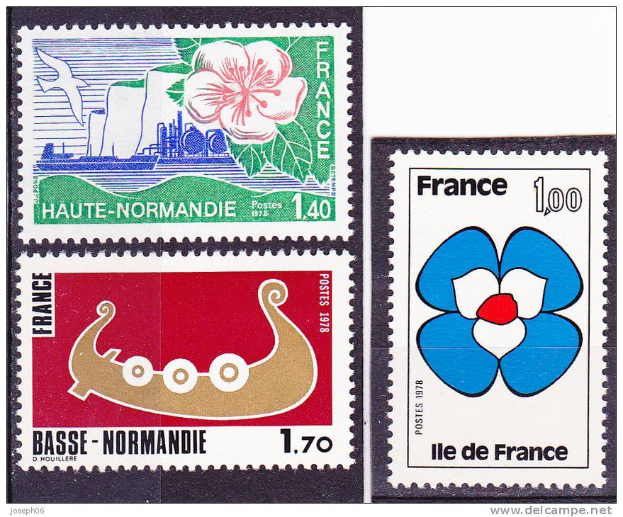 FRANCE     1978  Y.T. N° 1991  1992  1993   NEUF** - Unused Stamps
