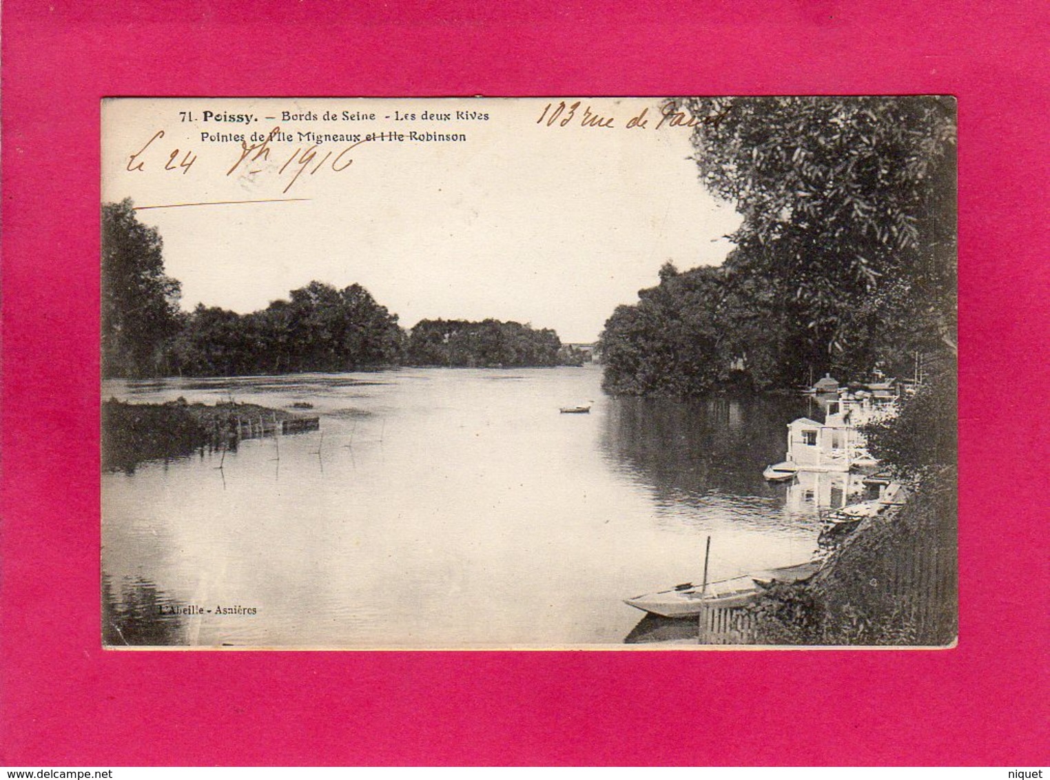 78 Yvelines, POISSY, Bords De La Seine, Les Deux Rives, 1916, (L'Abeille) - Poissy