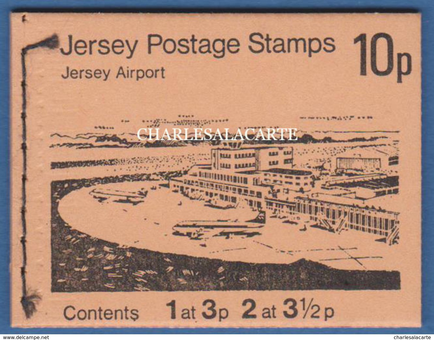 JERSEY 1974 BOOKLET 10p  S.G. SB 18a  AIRPORT  COVER  STAMPS WITH TOP MARGINS  CARNET - Jersey