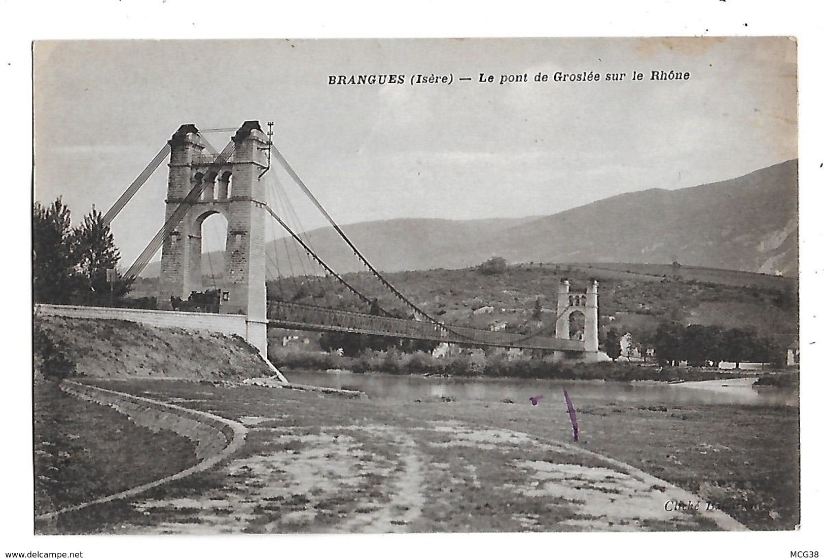 38  -  CPA   De   BRANGUES  -  Le  Pont  De  Groslée  Sur  Le  Rhône - Brangues