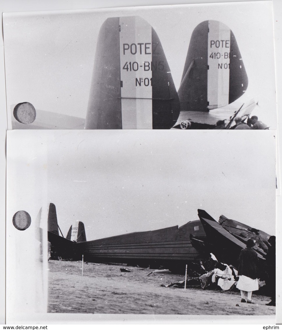 MEAULTE (Somme) Avion Bombardier Pilote Aviateur Lemoine Potez Tombé Essai 1934 Accident Aviation Lot De 3 Photographies - Aviation