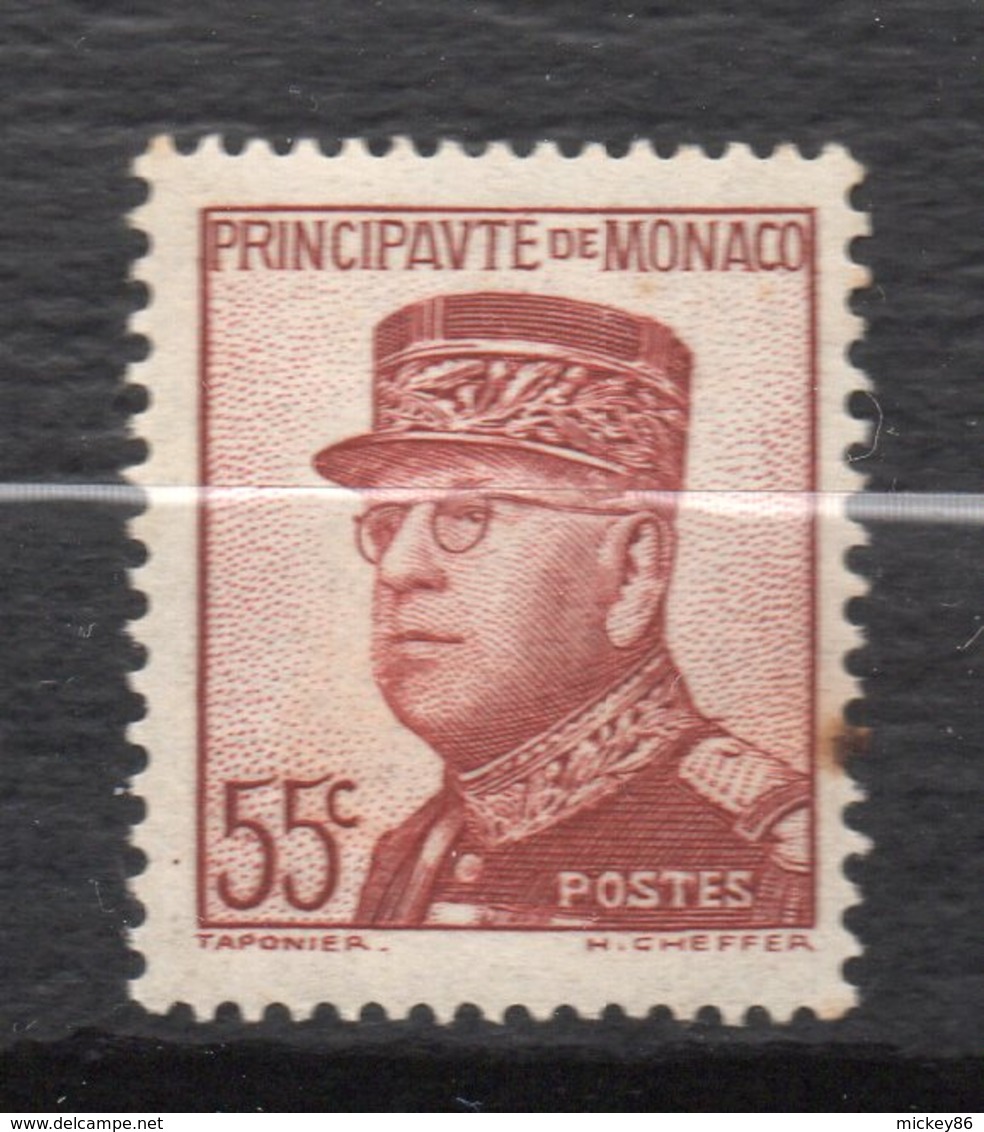 Monaco--1937-39--10° Anniv Prince Louis II--55c Brun Rouge--Neuf -gomme  Intacte--point De Rouille..cote 14.9€..à Saisir - Ongebruikt