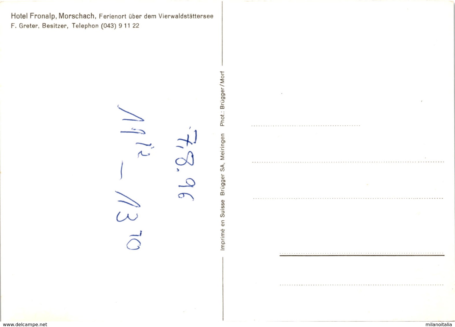 Hotel Fronalp, Morschach * 7. 8. 1996 - Morschach