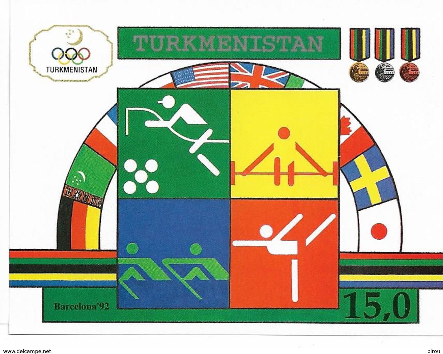 TURKMENISTAN  BLOCS FEUILLETS JEUX OLYMPIQUES DE BARCELONE 1992 - Summer 1992: Barcelona