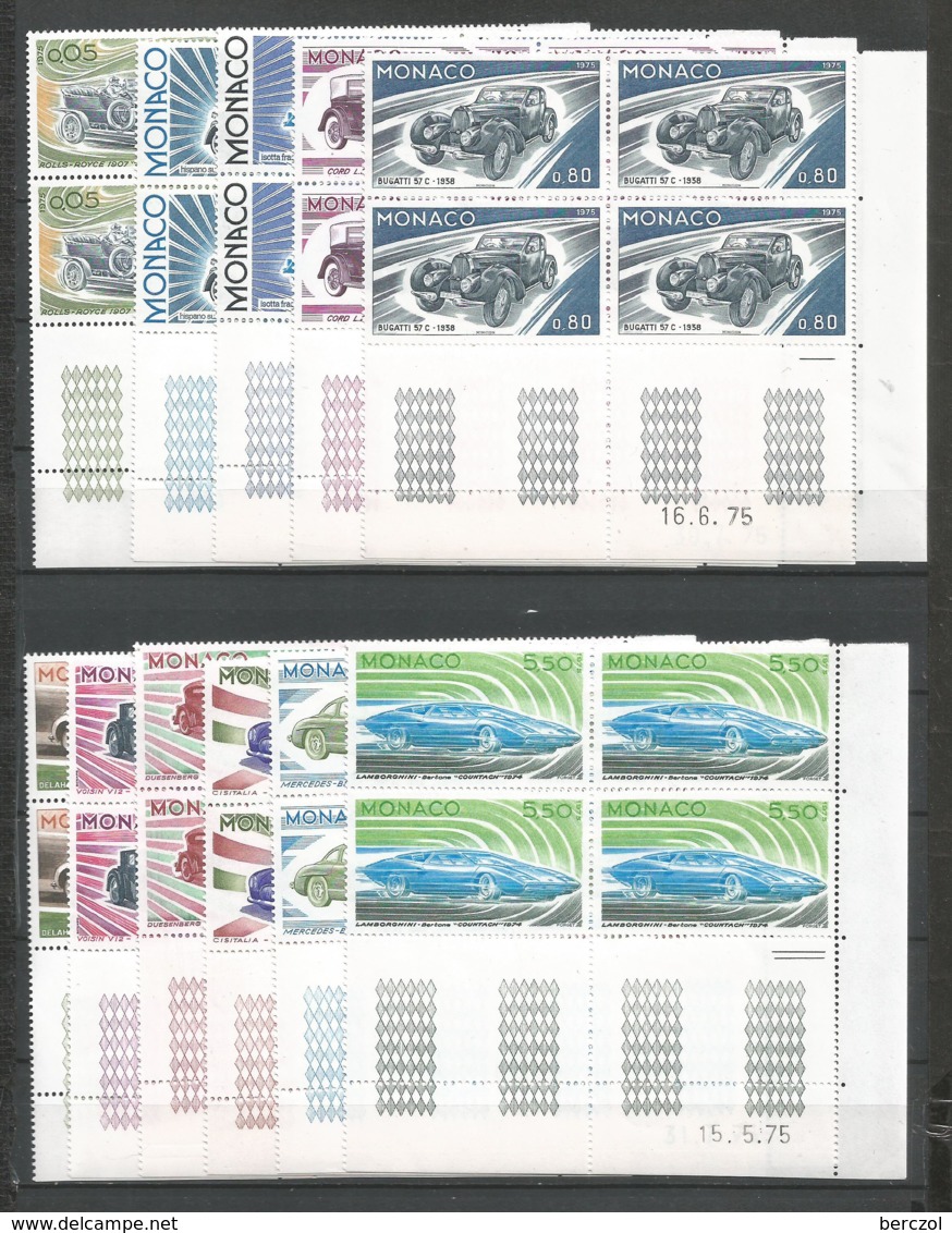 MONACO ANNEE 1975 N°1018 à 1028 COINS DATES NEUFS** MNH - Unused Stamps