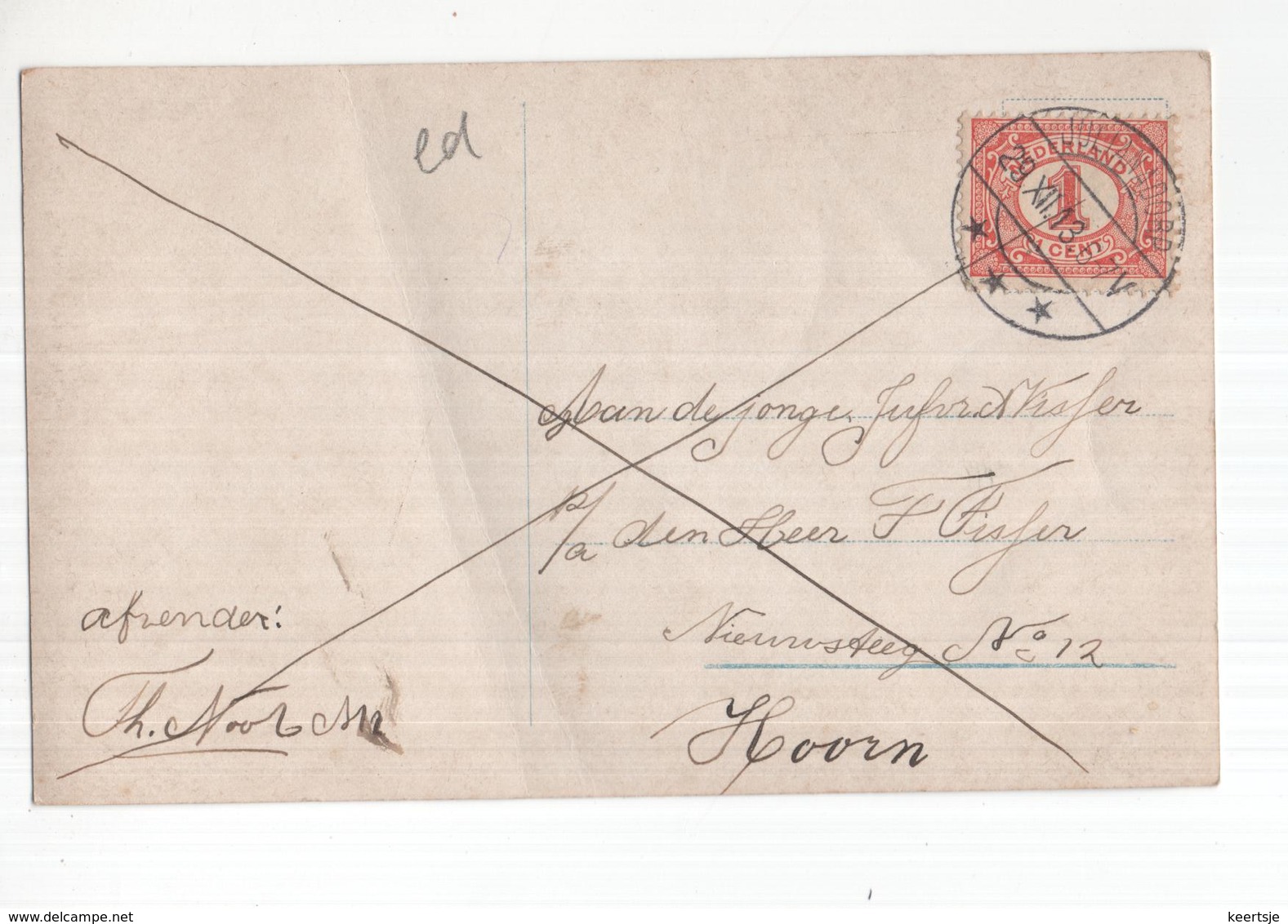 Julianadorp Langebalk - 1913 - Poststempel