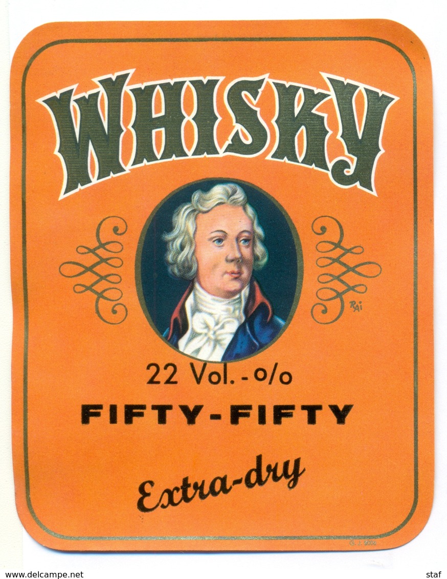 Oud Etiket / Ancienne étiquette Whisky Fifty-Fifty - Whisky