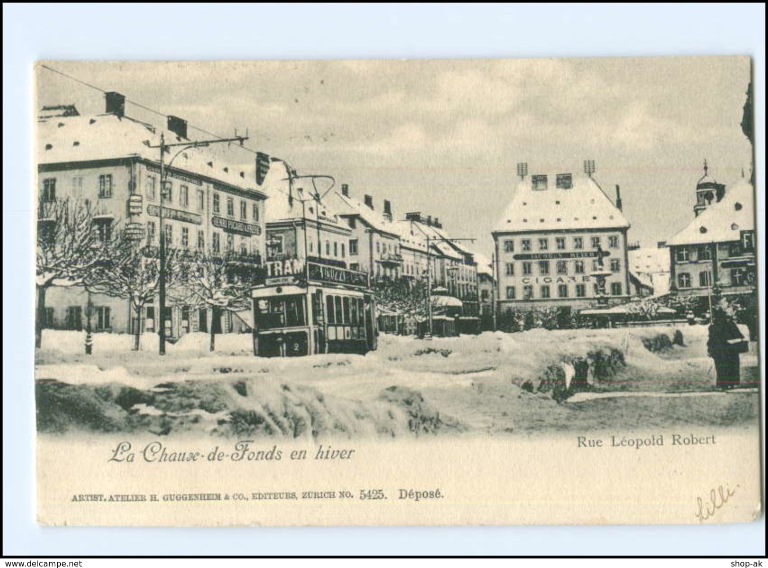 Y12275/ La Chaux-de-Fonds En Hiver  Straßenbahn Schweiz AK 1902 - La Chaux