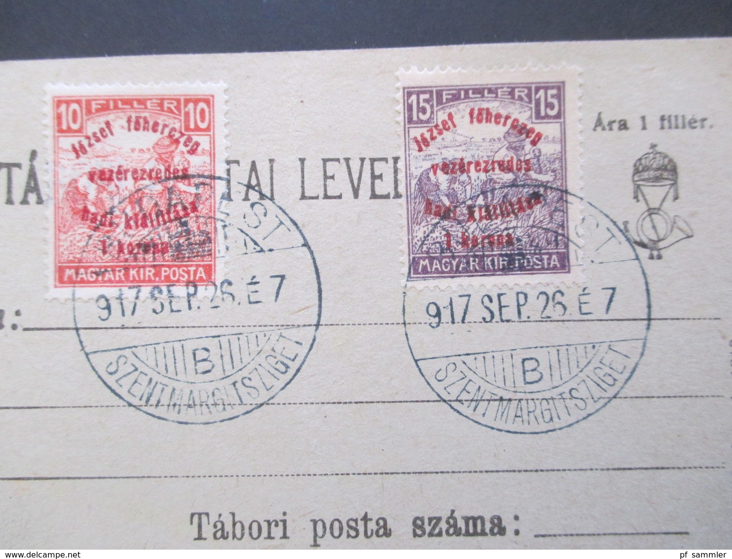 Ungarn 1917 Ganzsache / Feldpostkarte / Blankokarte Mit Nr. 208 / 209 Kriegsausstellung Des Erzherzogs Joseph - Briefe U. Dokumente