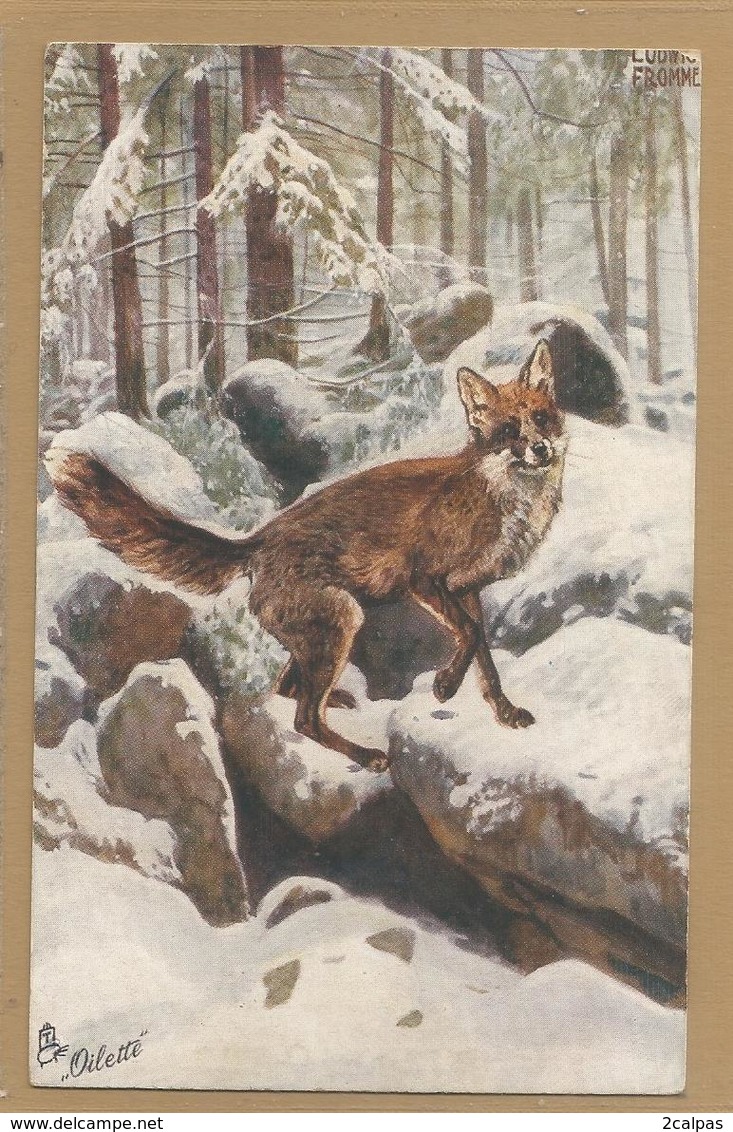 CHASSE - HUNTING -  Renard Gibier Dans La Neige - Raphael Tuck & Sons " Oilette " Serie Jagd Wild N° 282 - Chasse