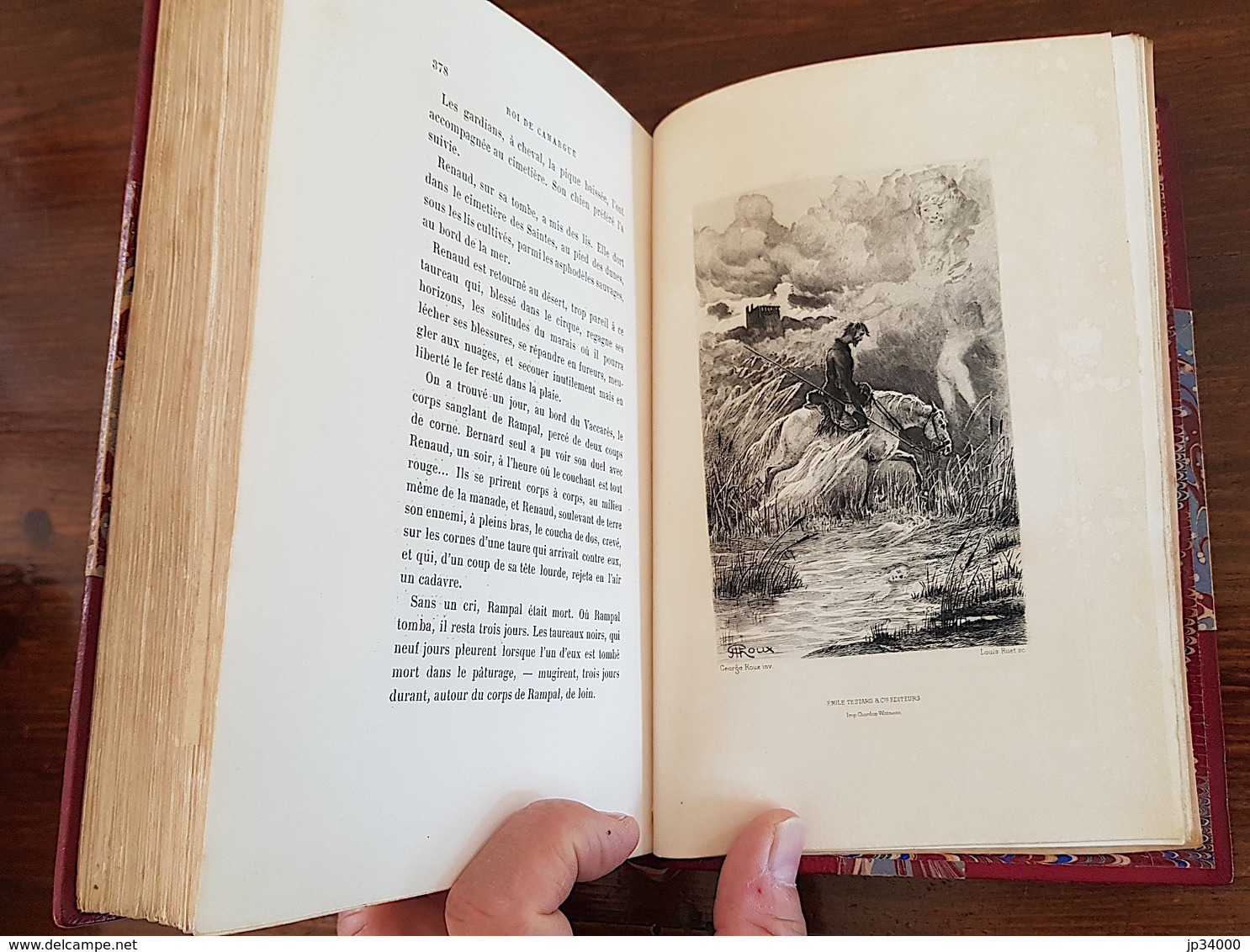 AICARD: Roi de Camargue illustré par ROUX. Reliure époque 1890. Très bel exemplaire.