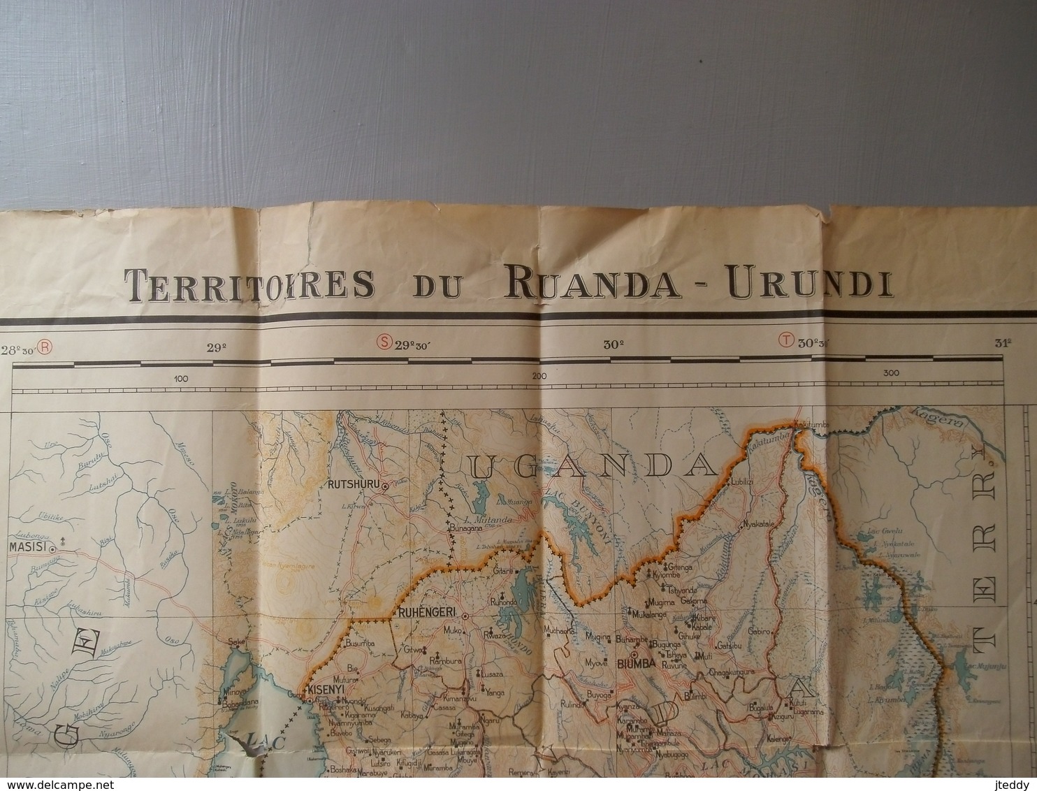 Kaart   TERRITOIRES  DU  RUANDA  -- URUNDI  1938--39 - Carte Geographique