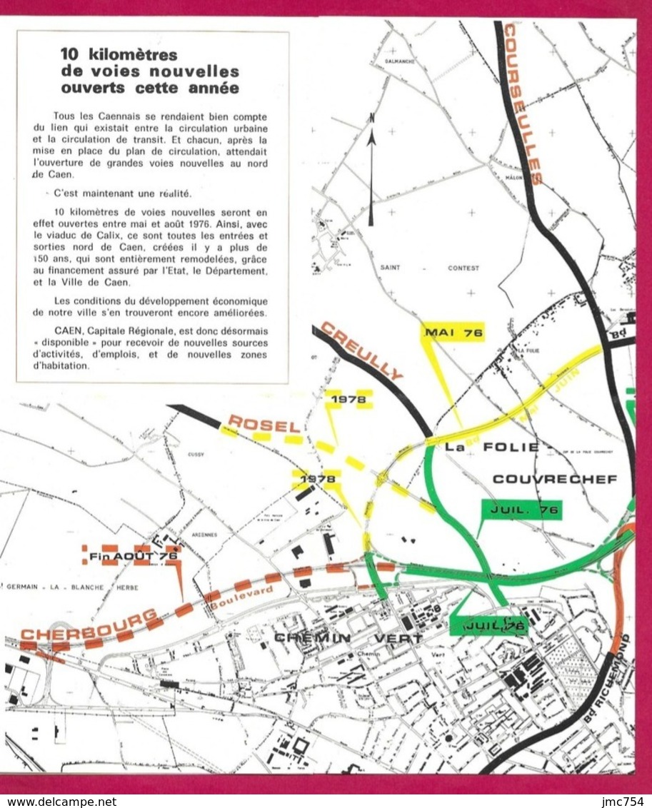 Caen.  Informations Municipales Mai 1976.   Nouveau Plan De Circulation. - Europe