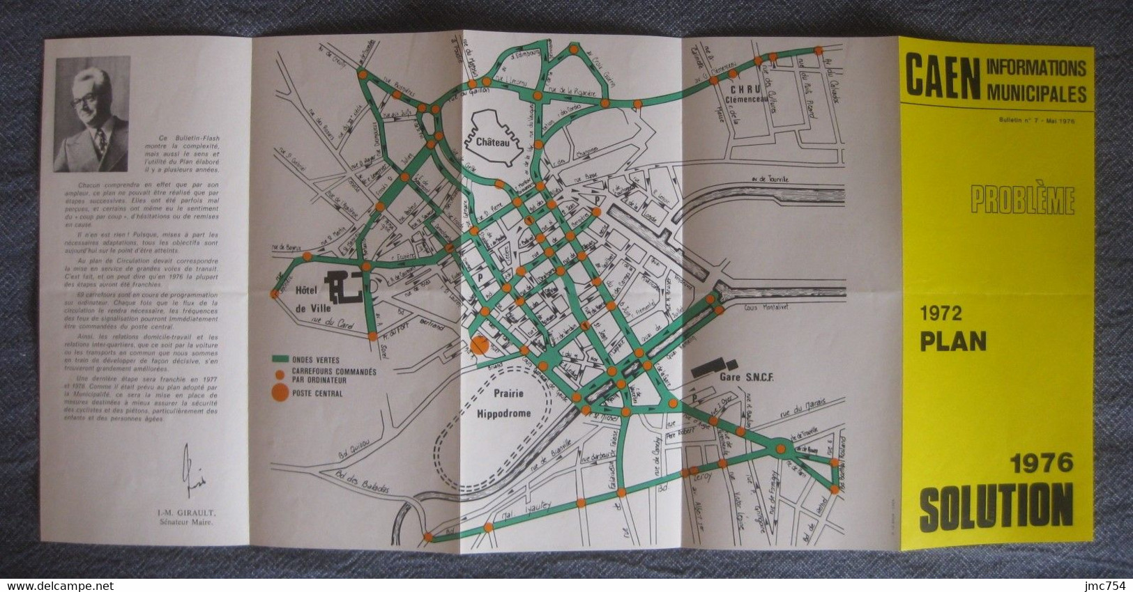 Caen.  Informations Municipales Mai 1976.   Nouveau Plan De Circulation. - Europe