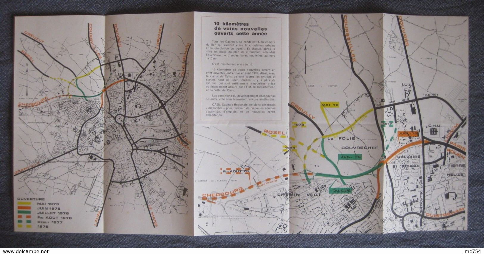 Caen.  Informations Municipales Mai 1976.   Nouveau Plan De Circulation. - Europe