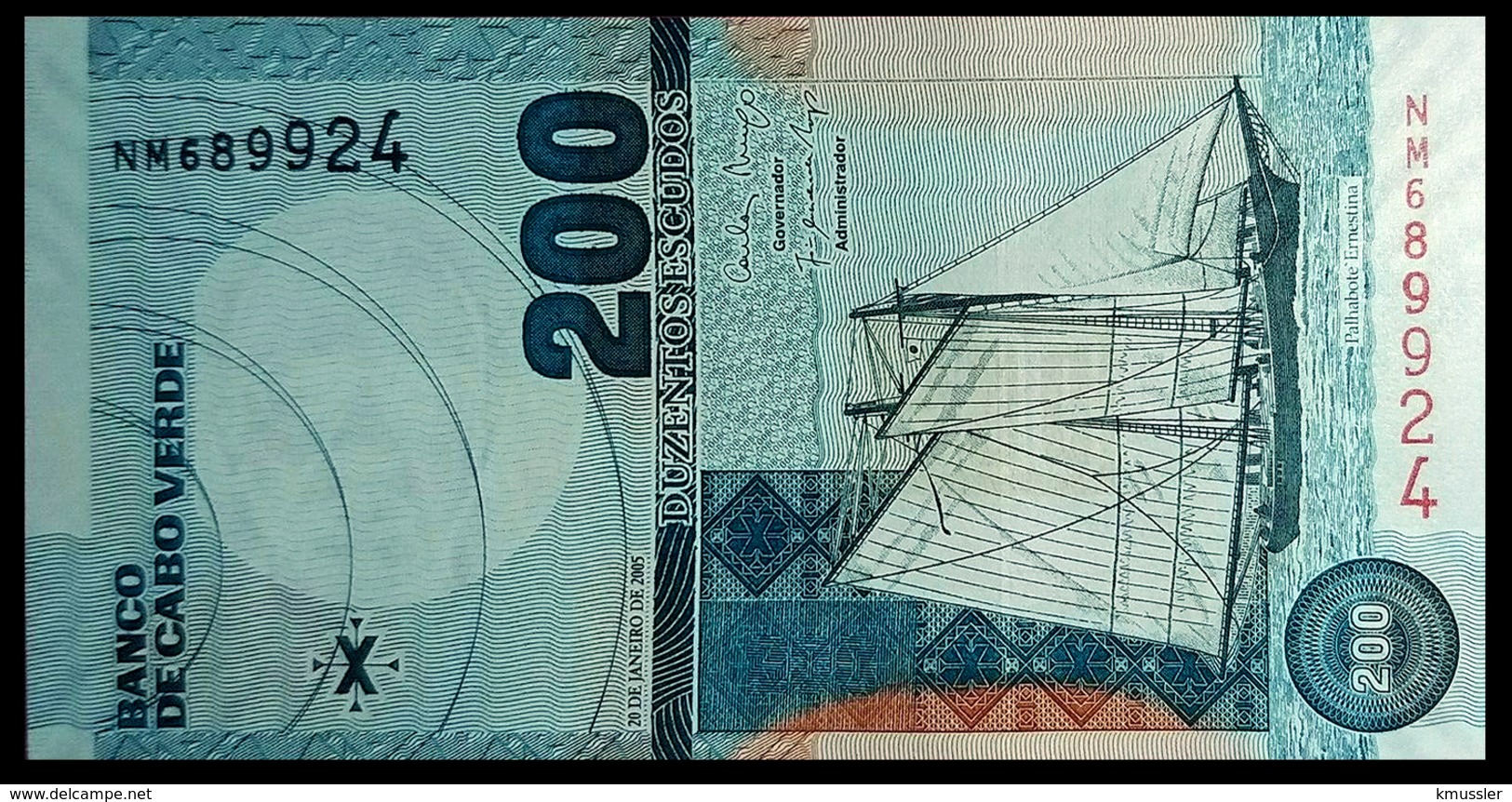 # # # Banknote Kap Verden (Cape Verde) 200 Escudos 2005 UNC # # # - Cape Verde