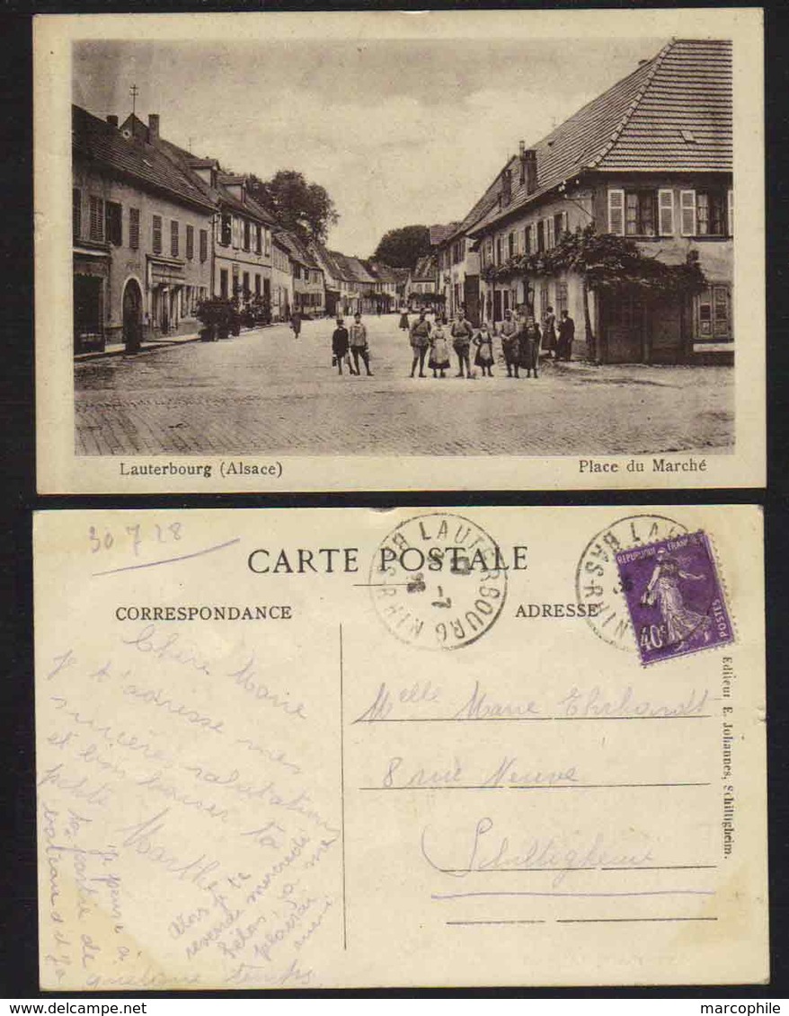 67 - LAUTERBOURG /1928  PLACE DU MARCHE  CPA  ANIMEE AYANT CIRCULE (ref CP209) - Lauterbourg