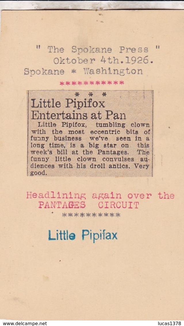 2 ENTIER POSTAUX JEFFERSON / PUB LITTLE PIPFAX CLOWN - 1921-40