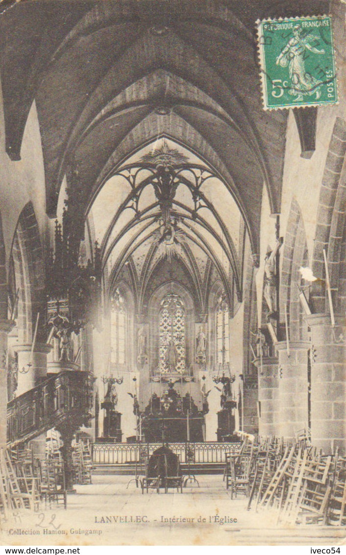 1909   Lanvellec   Intérieur De L'Eglise - Lanvellec