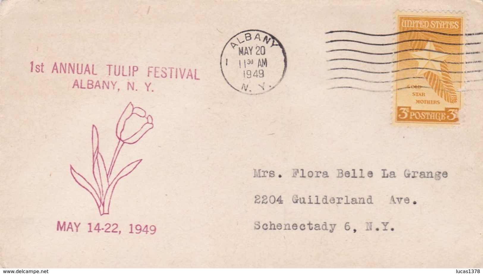 1 ST ANNUAL TULIP FESTIVAL / ALBANY / 14.22 MAY 1949 - Souvenirs & Special Cards