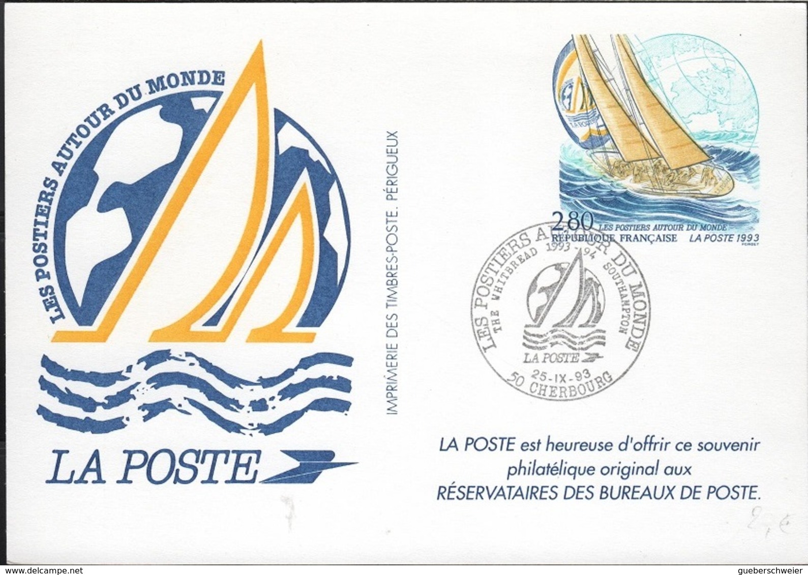 NAU-L47 - FRANCE Les Postiers Autour Du Monde Cherbourg - Pseudo Privé-postwaardestukken