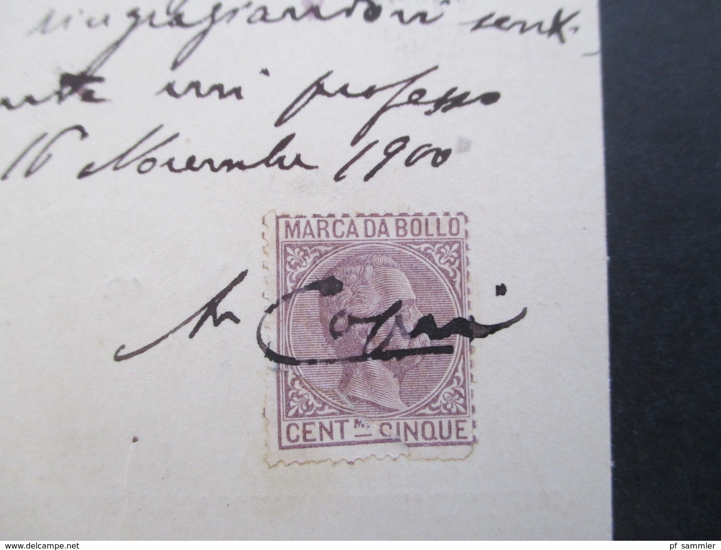 Italien Ganzsache 1900 Stempel Milano Nach Nürnberg Gesendet Rückseitig Mit Steuermarke / Fiskalmarke Marca Da Bollo - Entiers Postaux