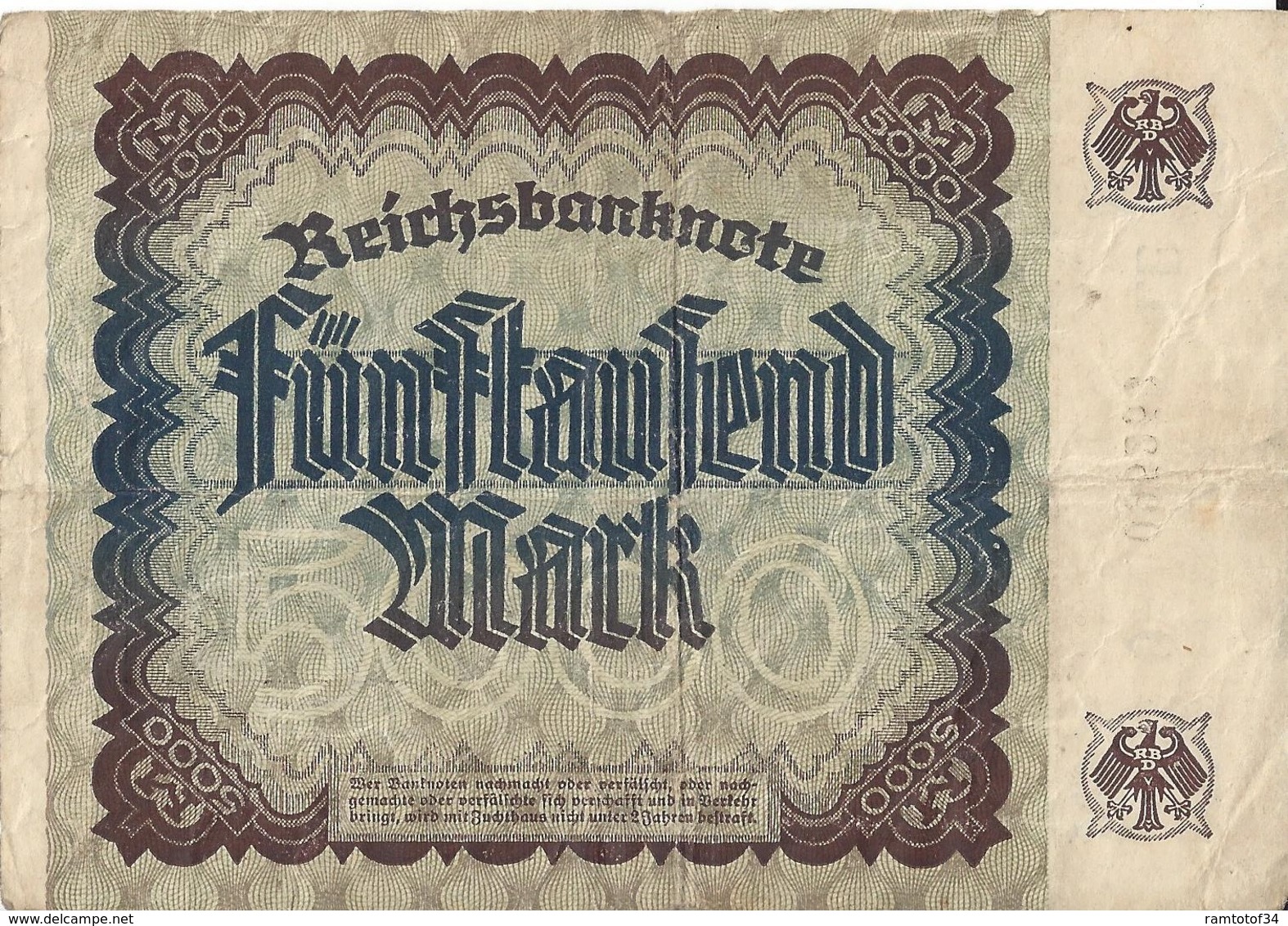 ALLEMAGNE - 5000 Mark - 2 Décembre 1922 (024754) - 5.000 Mark