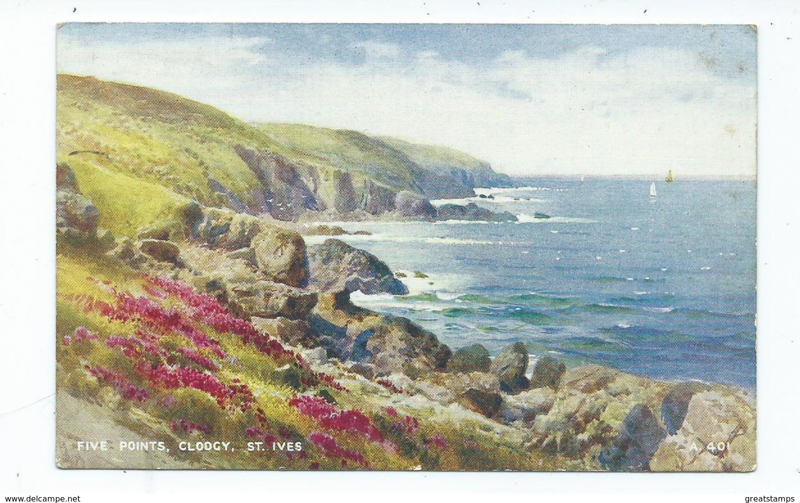 Cornwall Postcard Hayle By Artist Signed Brian Gerald Posted 1948 5 Points Glodgy - Land's End