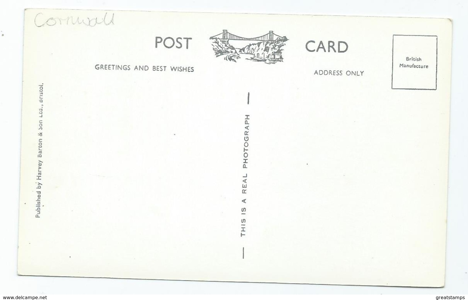 Cornwall Postcard Dunmere Weir Bodmin Unused Harvey Barton - Land's End
