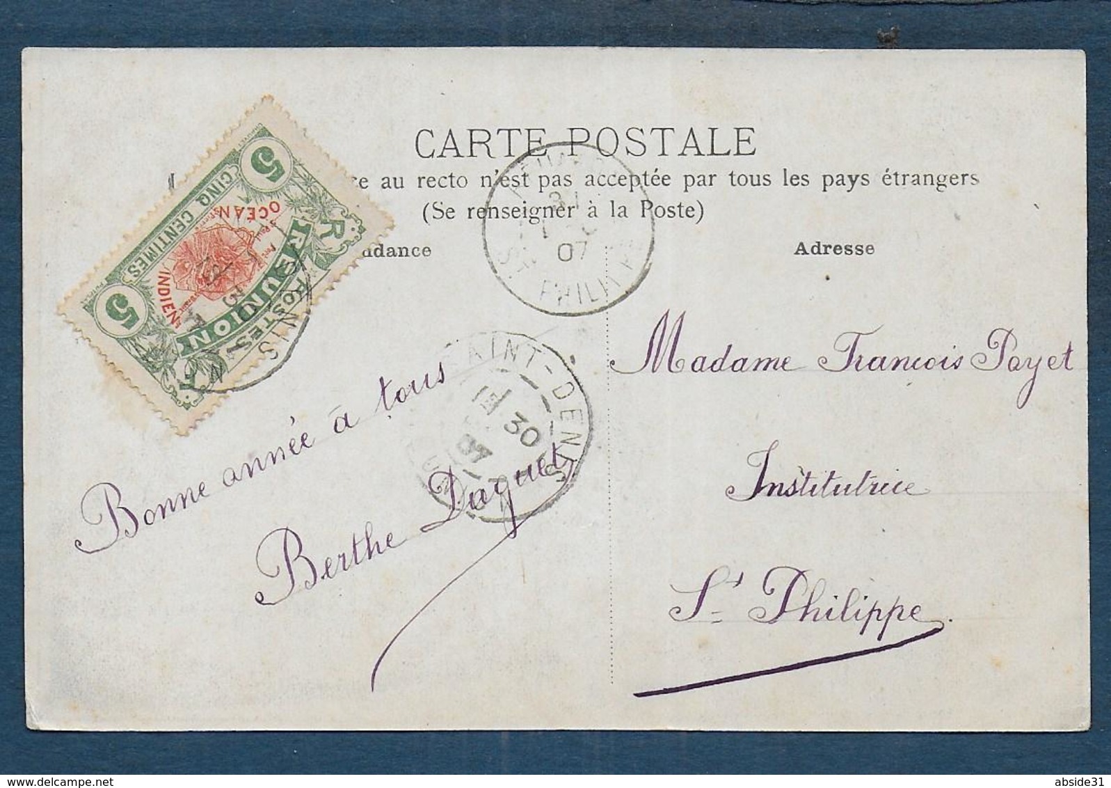 REUNION -  Carte De Saint Denis Pour St Philippe - Lettres & Documents