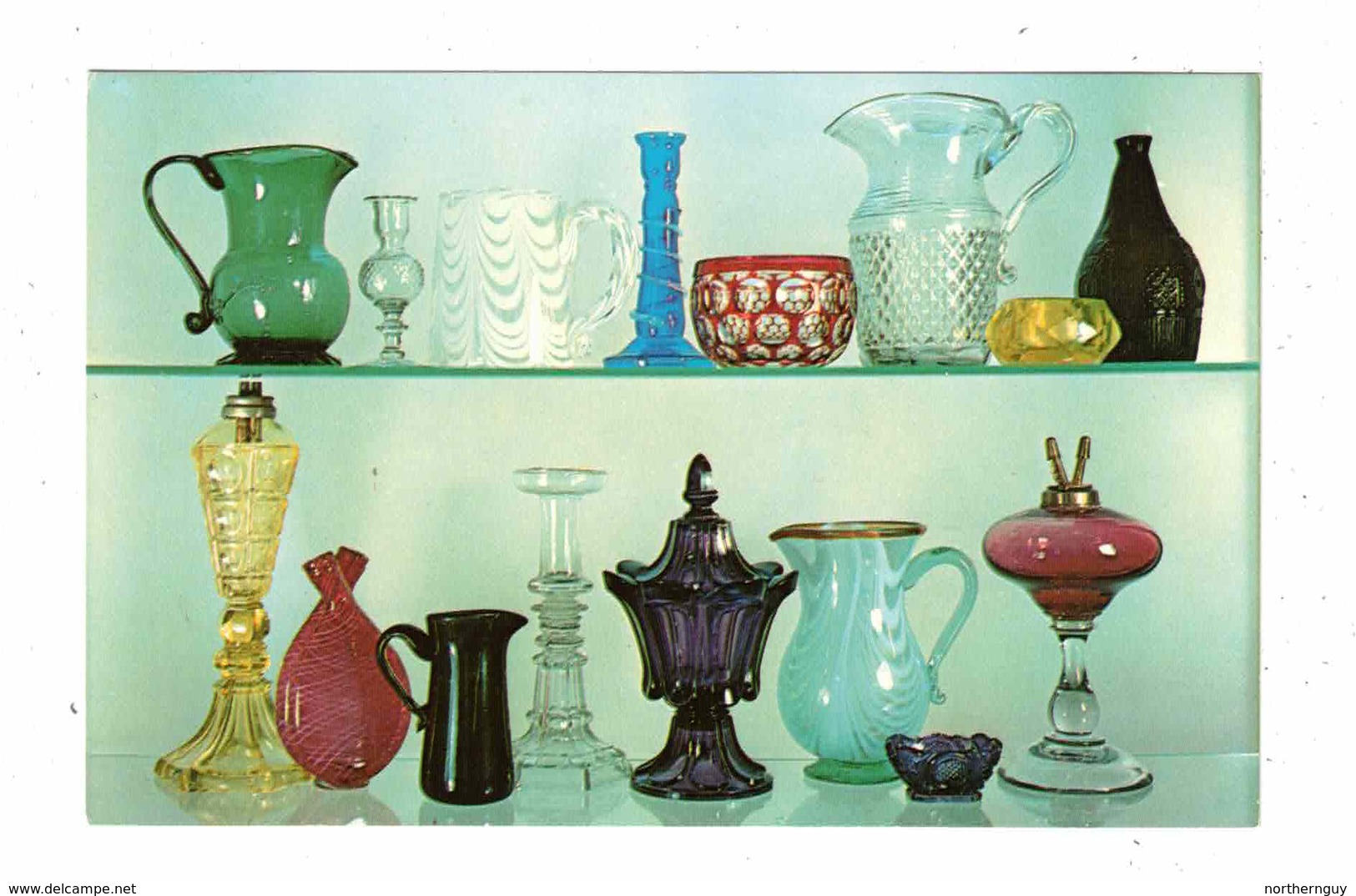 BENNINGTON, Vermont, USA, American Blown & Pressed Glass Collection, Old Chrome Postcard - Bennington