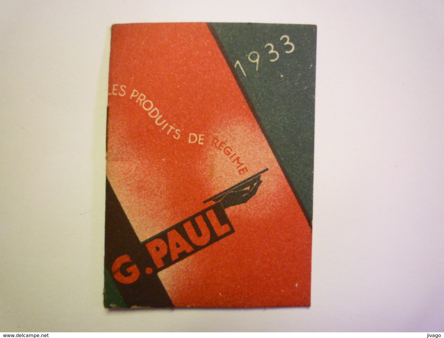 2020 -  5519  Petit CALENDRIER  PUB  "G. PAUL"  1933  XXX - Kleinformat : 1921-40