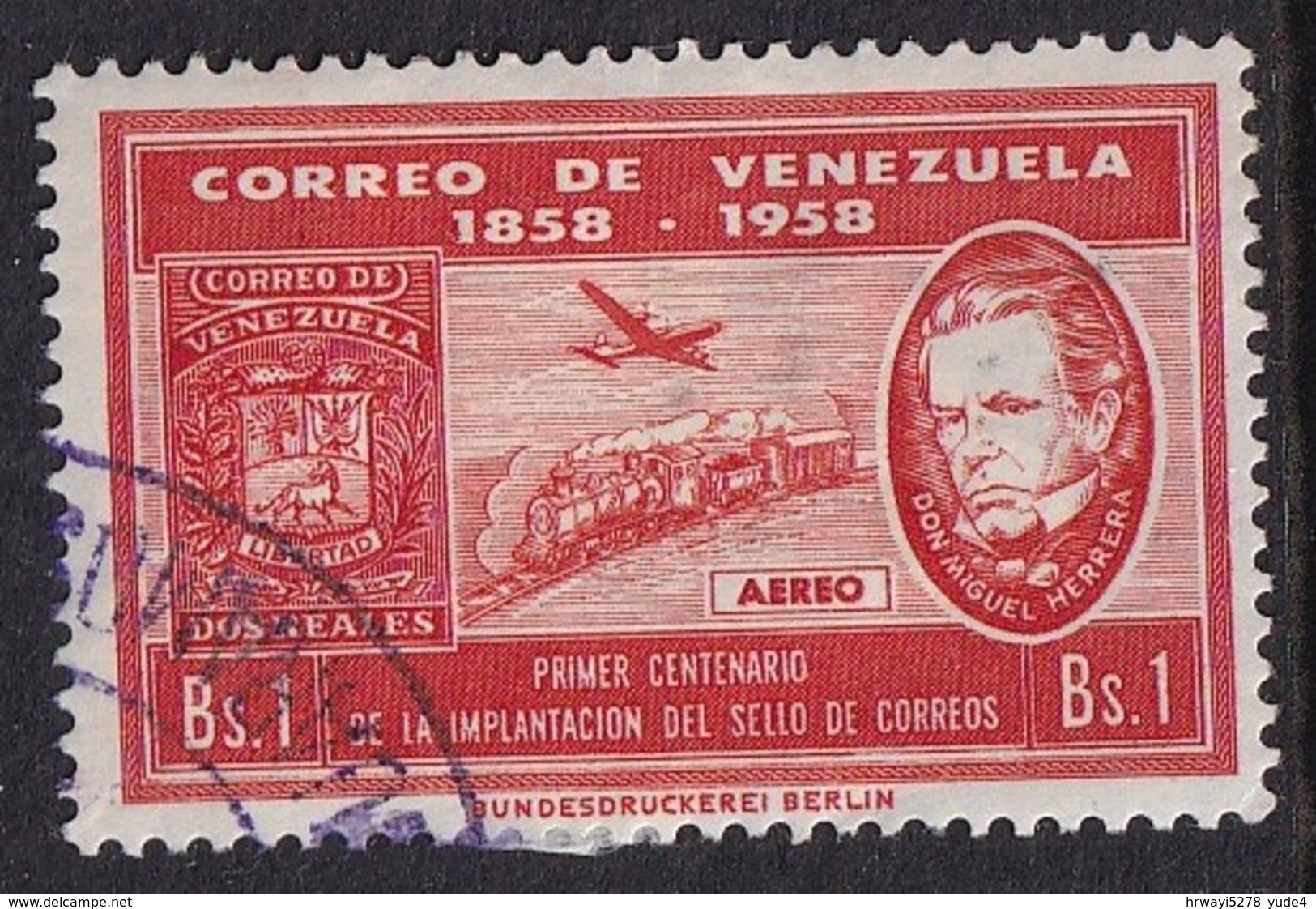 Venezuela 1958, Train, Minr 1297 Vfu - Venezuela