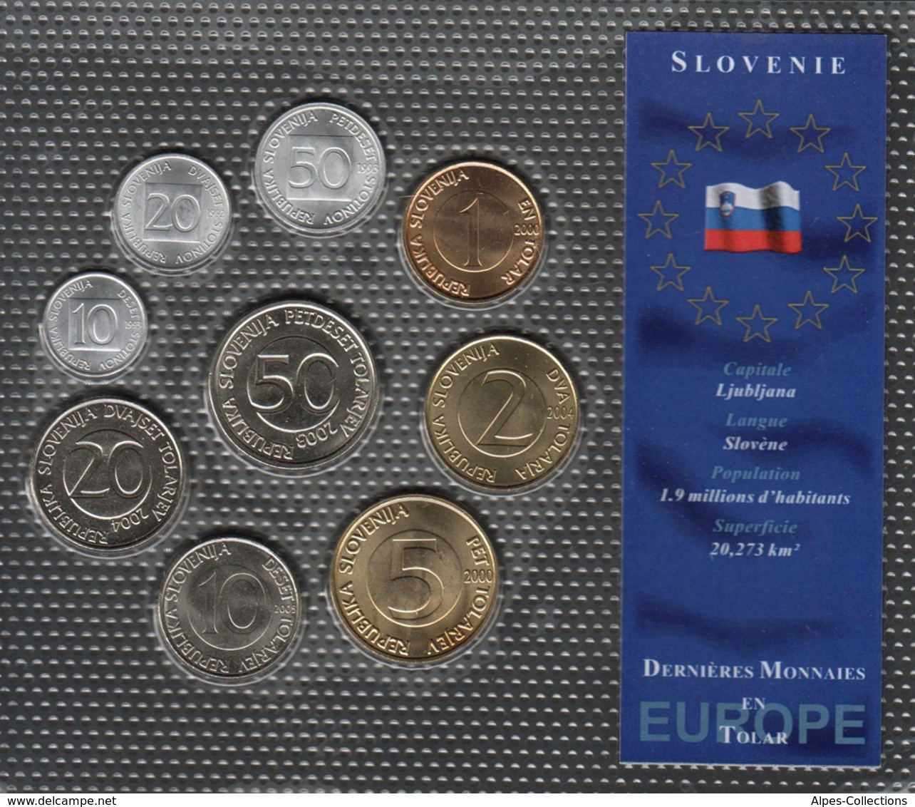 0067 - 'DERNIERES MONNAIES EN EUROPE' Slovénie - 9 Pièces : 10 Stotinov à 50 Tolar - Slovenia