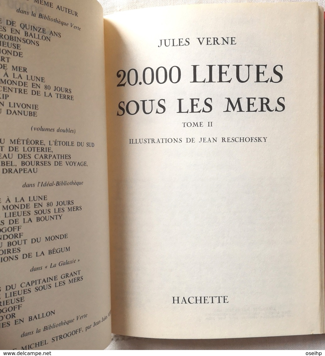 VINGT MILLE LIEUES SOUS LES MERS Jules Verne  Illustrations Jean Reschofsky - Idéal Bibliothèque 1971-72 - Ideal Bibliotheque